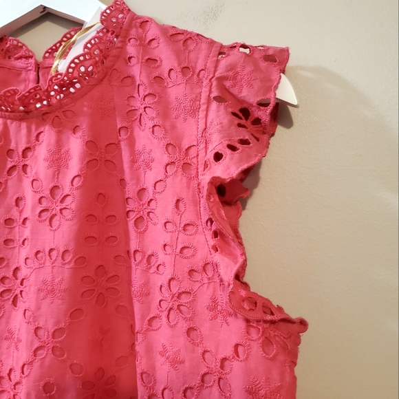 House of Harlow 1960 - Pink Eyelet Mockneck Blouse - Size M  (NWT) - Picture 5 of 7